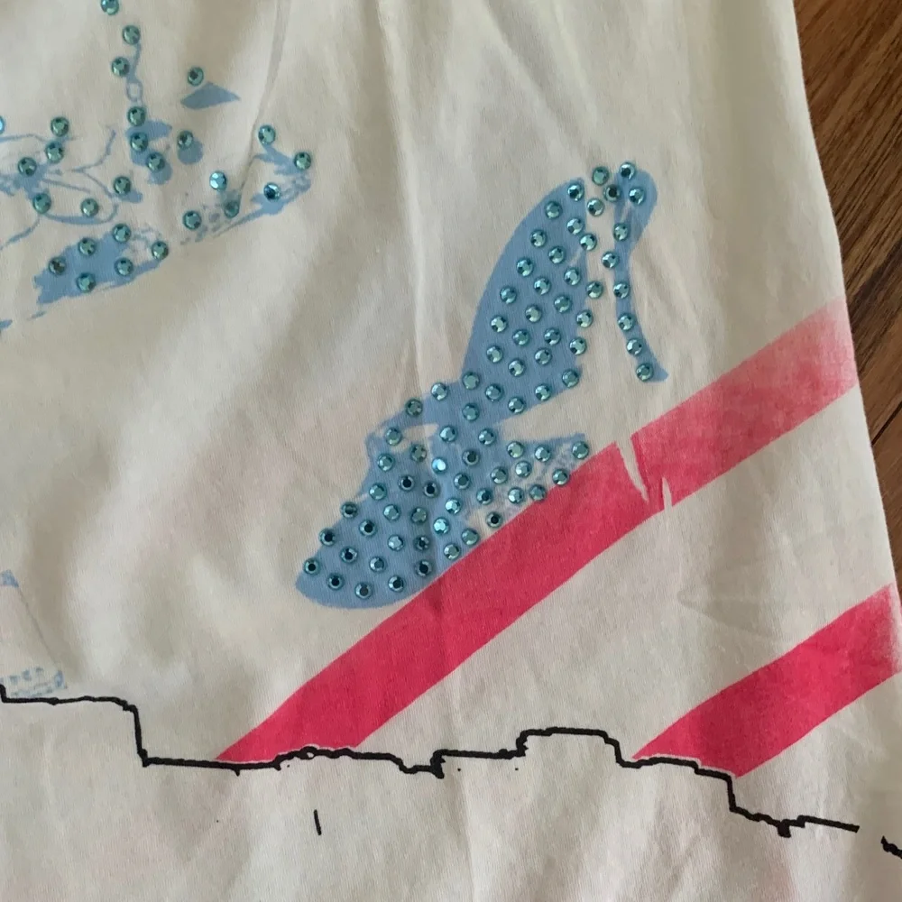White Graphic Tank Top with Pink & Blue Accents